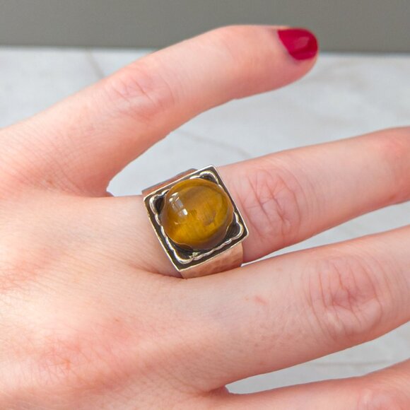 Silpada Sterling Ring with Tiger’s Eye Orb — Size 6.5 - Picture 14 of 16